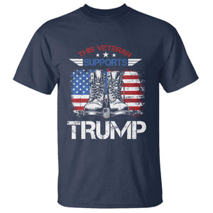 Trump Supporter T Shirt This Veteran Supports Trump American Flag TS11 Navy Print Your Wear