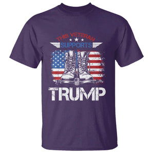 Trump Supporter T Shirt This Veteran Supports Trump American Flag TS11 Purple Print Your Wear