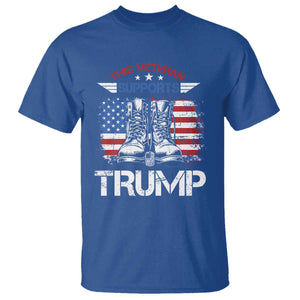 Trump Supporter T Shirt This Veteran Supports Trump American Flag TS11 Royal Blue Print Your Wear