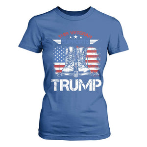 Trump Supporter T Shirt For Women This Veteran Supports Trump American Flag TS11 Royal Blue Print Your Wear