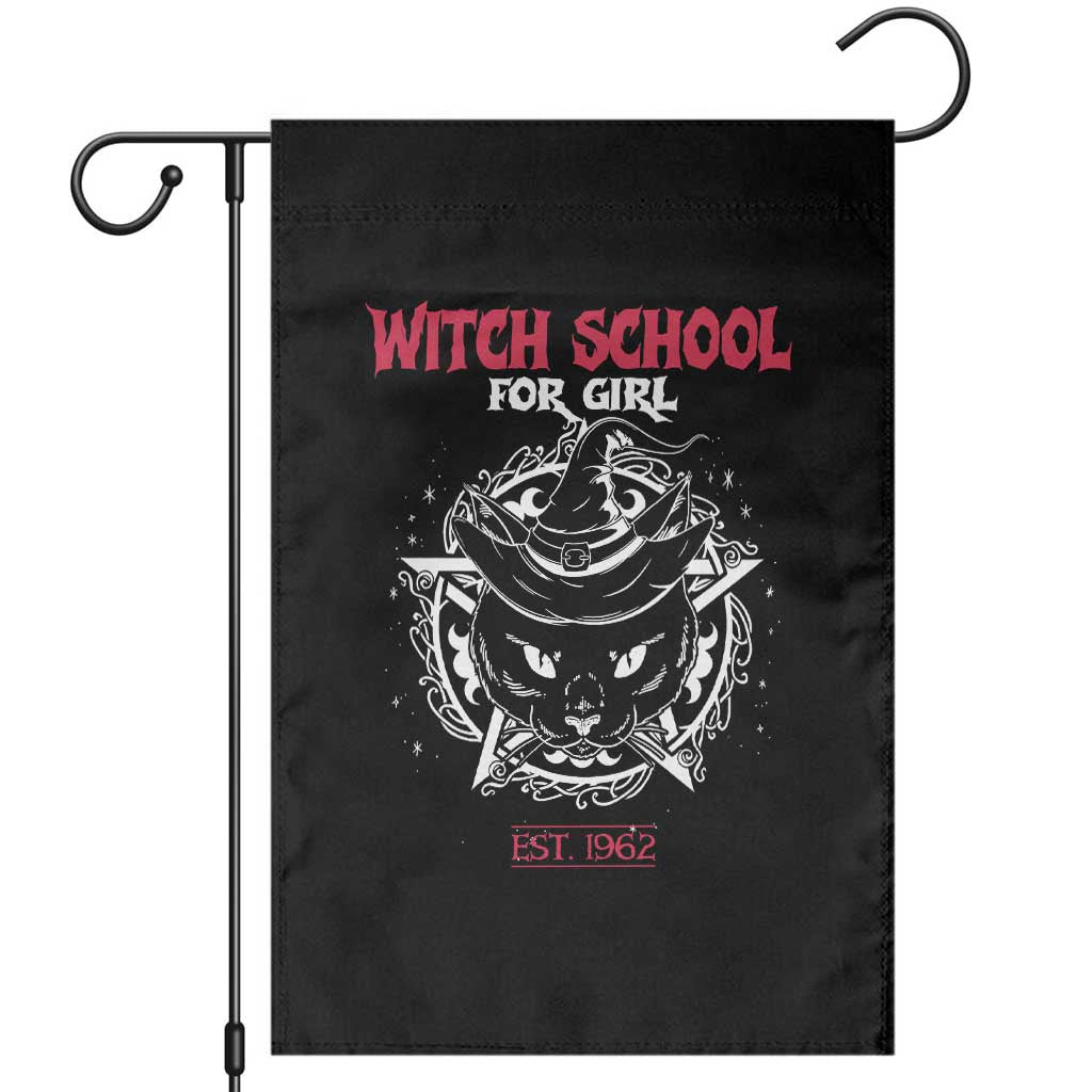 Halloween Witches Garden Flag Witch School For Girl Est 1962 Black Cat