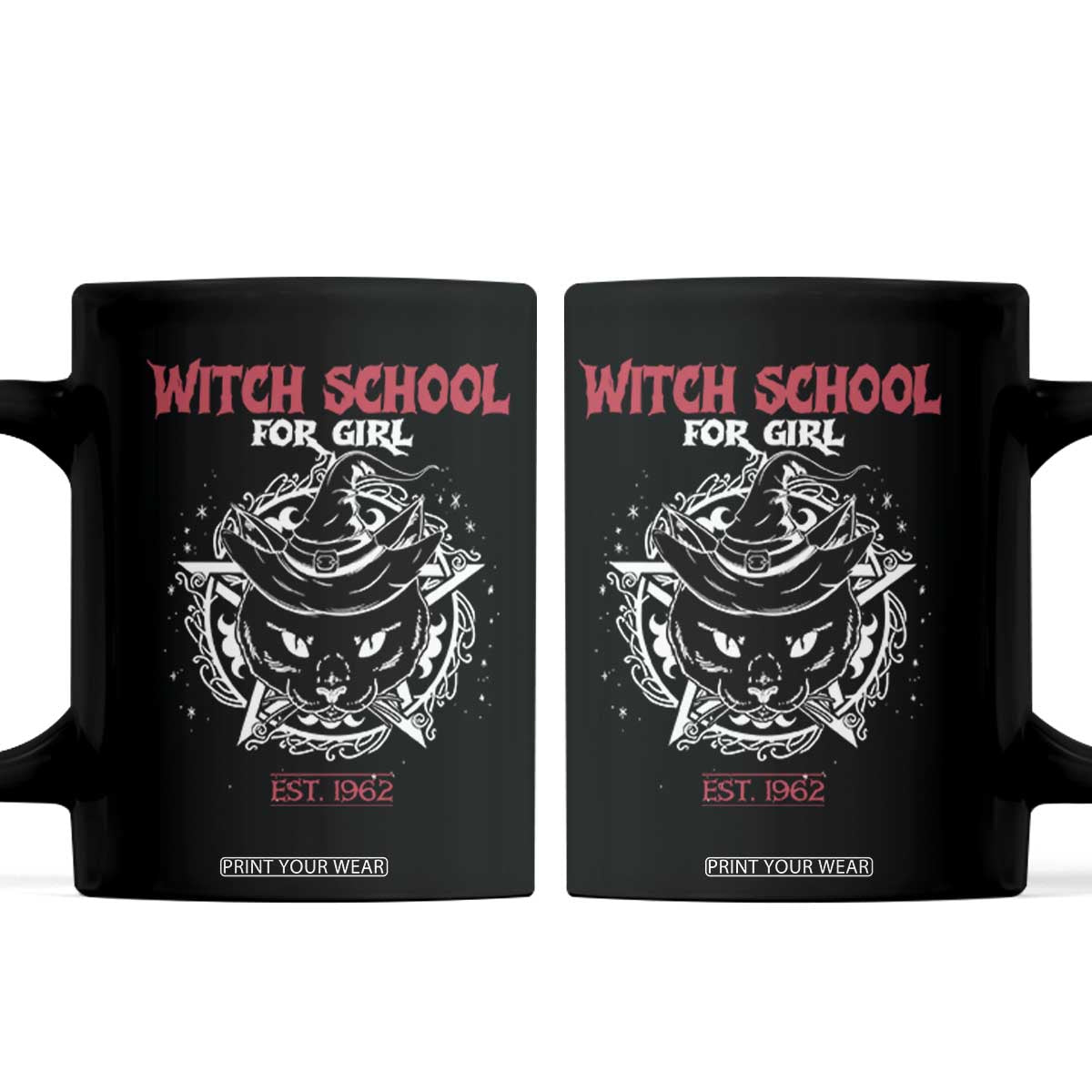 Halloween Witches Coffee Mug Witch School For Girl Est 1962 Black Cat