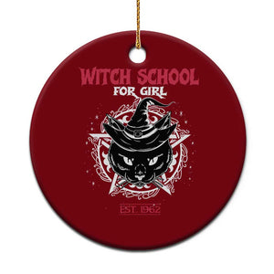 Halloween Witches Ceramic Ornament Witch School For Girl Est 1962 Black Cat