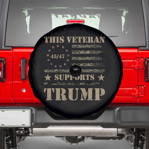 Trump Supporter 2024 Spare Tire Cover This Veteran Supports Trump Camo Betsy Ross Flag TS11 Black Print Your Wear