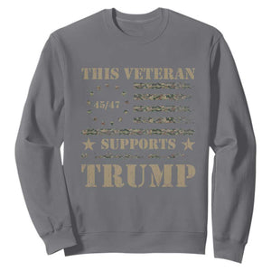 Trump Supporter 2024 Sweatshirt This Veteran Supports Trump Camo Betsy Ross Flag TS11 Charcoal Print Your Wear