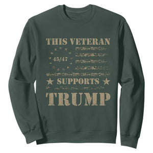 Trump Supporter 2024 Sweatshirt This Veteran Supports Trump Camo Betsy Ross Flag TS11 Dark Forest Green Print Your Wear