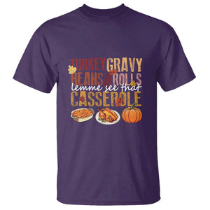 Thanksgiving T Shirt Turkey Gravy Beans And Rolls Lemme See That Casserole Foods TS11 Purple Print Your Wear