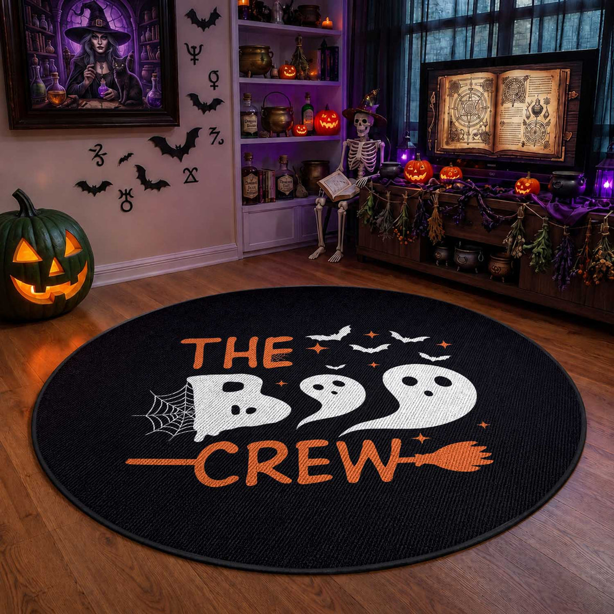 Halloween Round Rug The Boo Crew Trick Or Treat Ghost Squad
