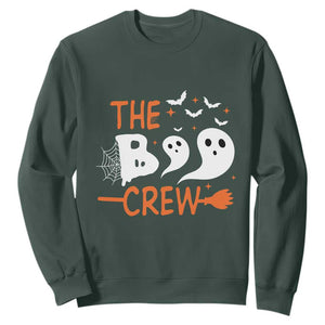 Halloween Sweatshirt The Boo Crew Trick Or Treat Ghost Squad TS11 Dark Forest Green Print Your Wear