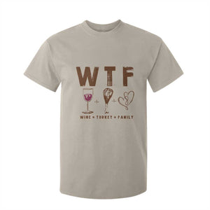 Thanksgiving T Shirt For Kid WTF Wine Turkey Family Autumn Season TS11 Sand Print Your Wear