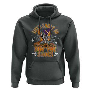 Halloween Witches Hoodie Life's Short So Buy The Shoes Spider Web Fall Season TS11 Dark Heather Print Your Wear