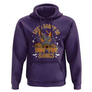 Halloween Witches Hoodie Life's Short So Buy The Shoes Spider Web Fall Season TS11 Purple Print Your Wear