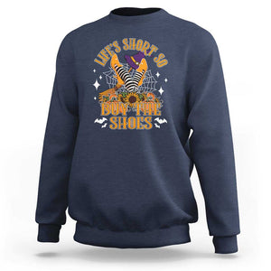 Halloween Witches Sweatshirt Life's Short So Buy The Shoes Spider Web Fall Season TS11 Navy Print Your Wear