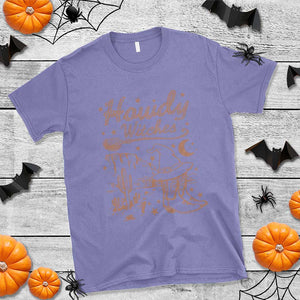 Halloween Cowgirl T Shirt Howdy Witches Retro Cowboy Boots Witch Hat Broom TS11 Violet Print Your Wear