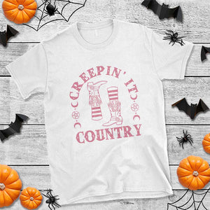 Halloween Cowgirl T Shirt Creepin It Country Cowboy Boots Witch Socks Pentagram TS11 White Print Your Wear