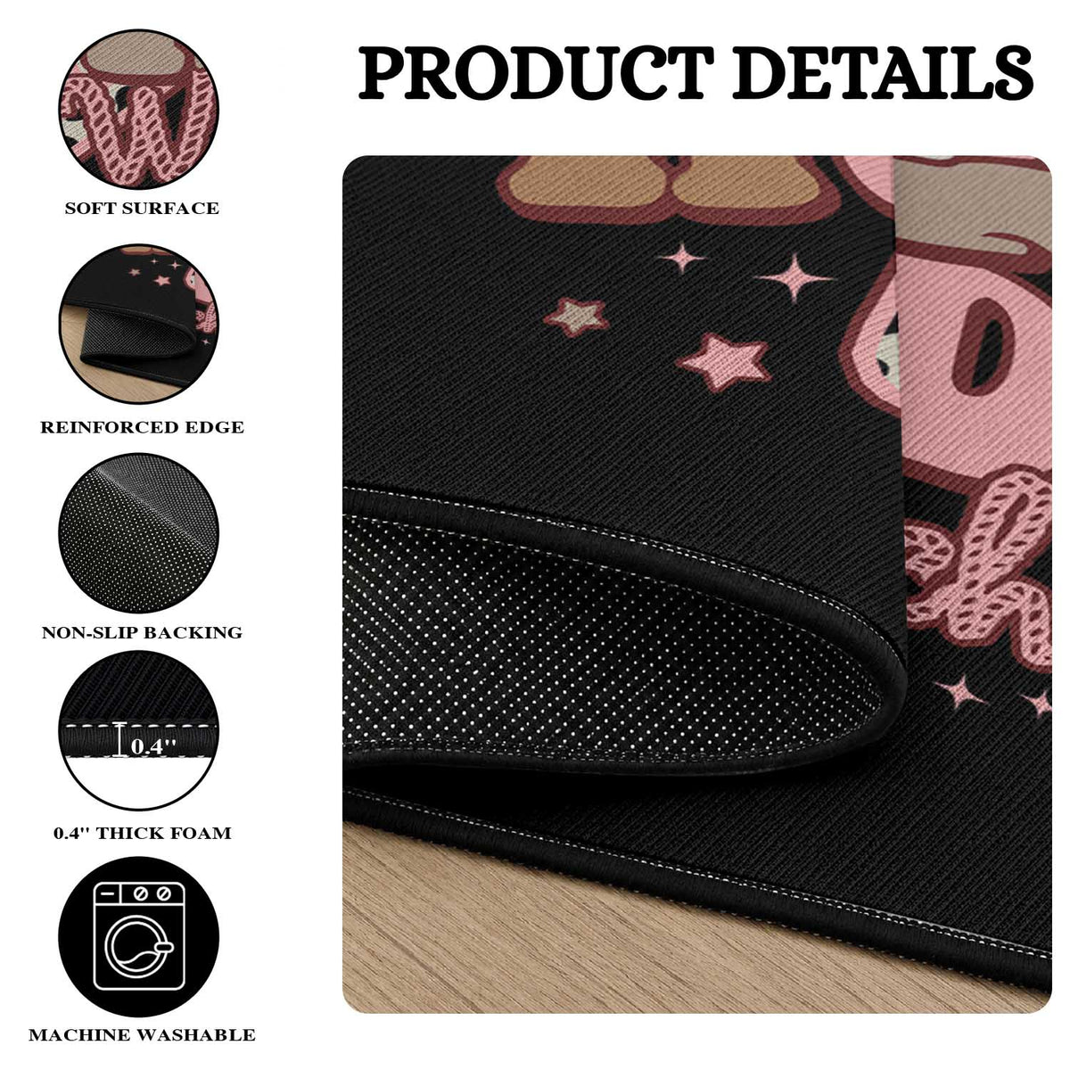 Halloween Cowgirl Round Rug Howdy Witches Cowboy Boots Witch Hat Thunder