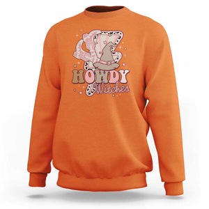 Halloween Cowgirl Sweatshirt Howdy Witches Cowboy Boots Witch Hat Thunder TS11 Orange Print Your Wear