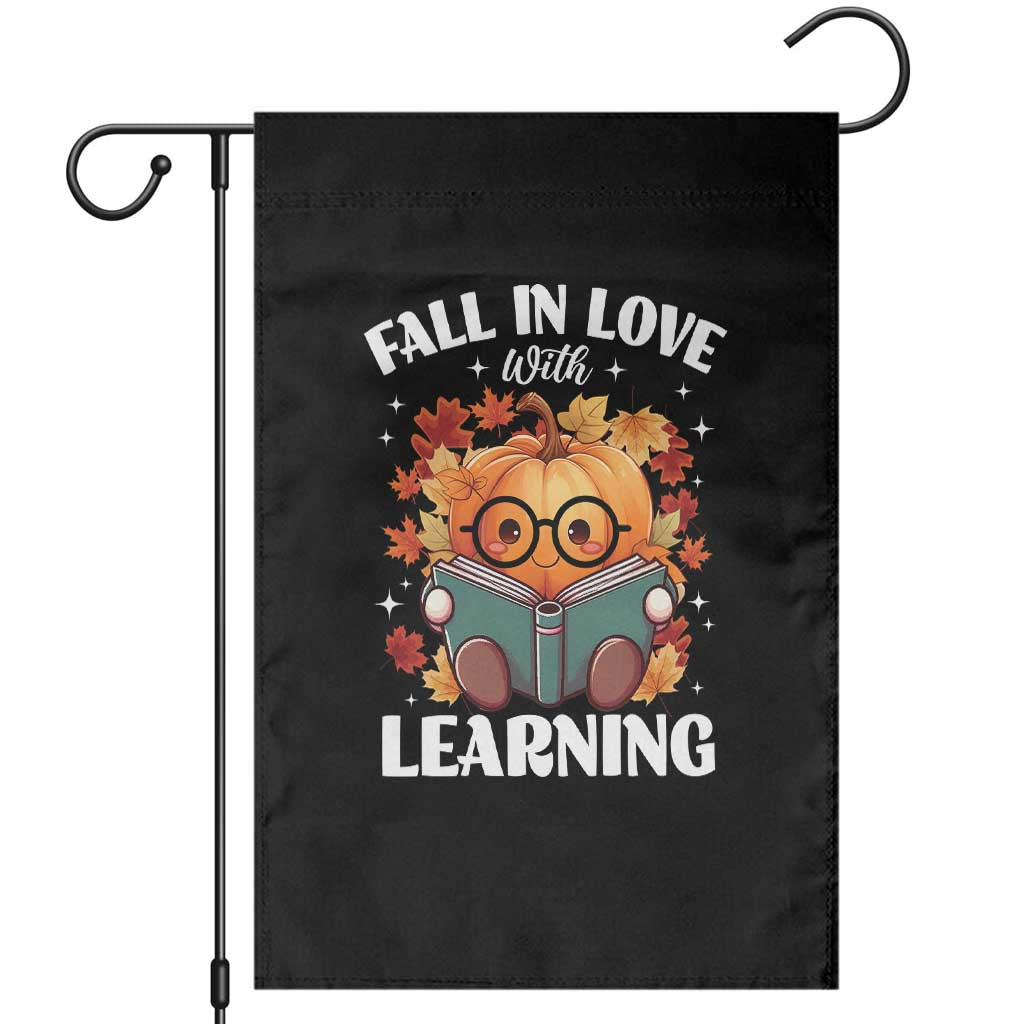 Funny Teacher Garden Flag Fall In Love With Learning Autumn Pumpkin Reading Thanksgiving Pumpkin TS11 Black Print Your Wear