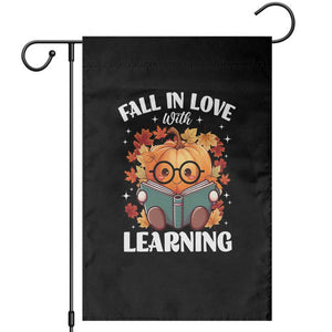 Funny Teacher Garden Flag Fall In Love With Learning Autumn Pumpkin Reading Thanksgiving Pumpkin TS11 Black Print Your Wear
