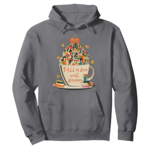 Funny Teacher Hoodie Fall In Love With Learning Autumn Pumpkin Reading Thanksgiving TS11 Charcoal Print Your Wear