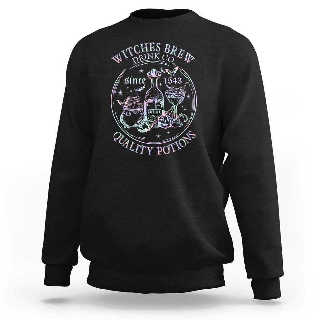 Halloween Witch Drinks Sweatshirt Witches Brew Drink Co Since 1543 TS11 Black Print Your Wear