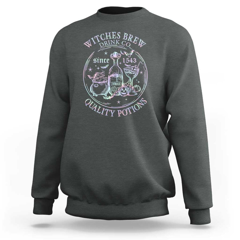 Halloween Witch Drinks Sweatshirt Witches Brew Drink Co Since 1543 TS11 Dark Heather Print Your Wear