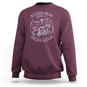 Halloween Witch Drinks Sweatshirt Witches Brew Drink Co Quality Potions Since 1543 TS11 Maroon Print Your Wear