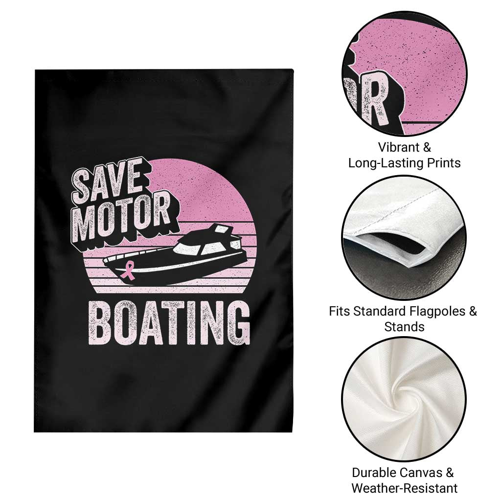 Funny Save Motor Boating Garden Flag Breast Cancer Pink Ribbon TS11 Print Your Wear