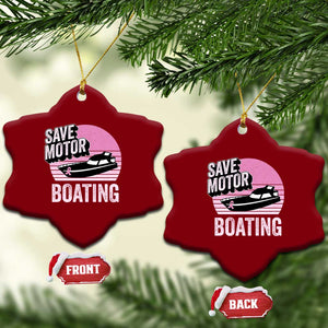 Funny Save Motor Boating Ceramic Ornament Breast Cancer Pink Ribbon TS11 Print Your Wear