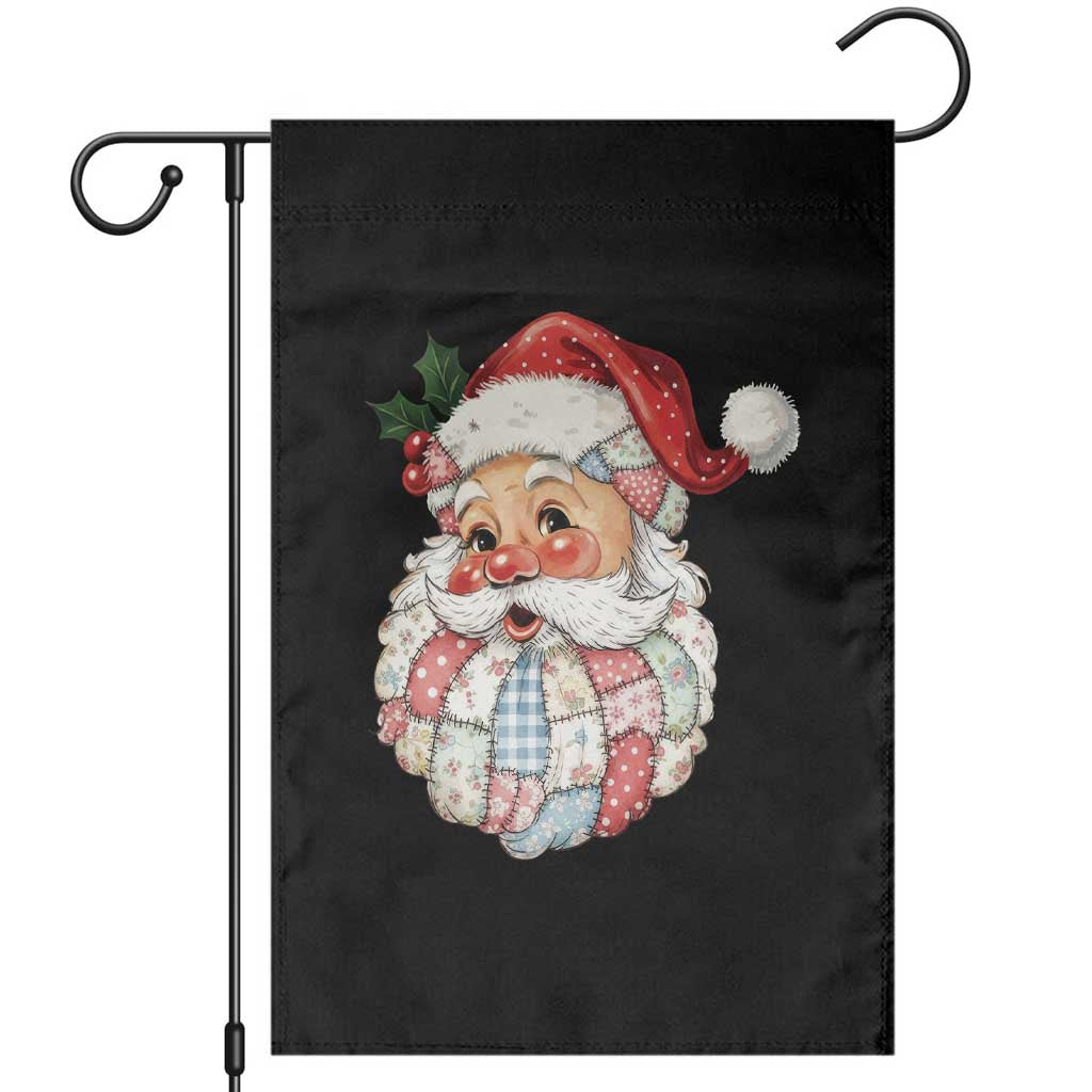 Vintage Retro Patchwork Santa Xmas Garden Flag Merry Christmas Holiday TS11 Black Print Your Wear