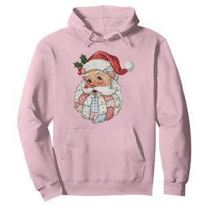 Vintage Retro Patchwork Santa Xmas Hoodie Merry Christmas Holiday TS11 Light Pink Print Your Wear