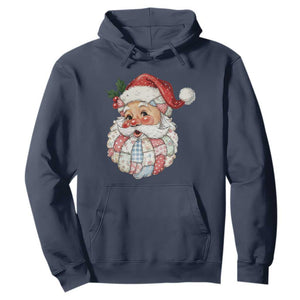 Vintage Retro Patchwork Santa Xmas Hoodie Merry Christmas Holiday TS11 Navy Print Your Wear