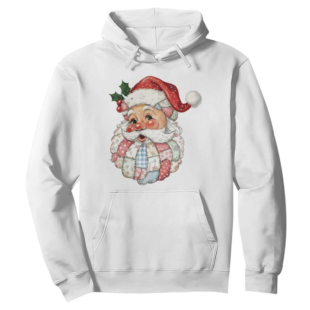 Vintage Retro Patchwork Santa Xmas Hoodie Merry Christmas Holiday TS11 White Print Your Wear