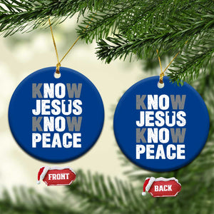 Christian Know Jesus Know Peace Ceramic Ornament Religion God Church Bible TS11 1pc Blue Print Your Wear