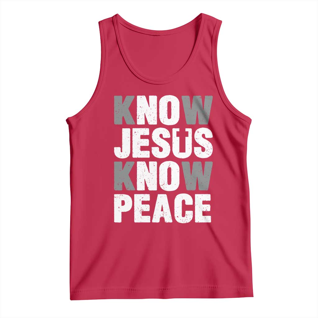 Christian Know Jesus Know Peace Tank Top Religion God Church Bible TS11 Red Print Your Wear