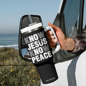 Christian Know Jesus Know Peace Tumbler With Handle Religion God Church Bible TS11 Print Your Wear