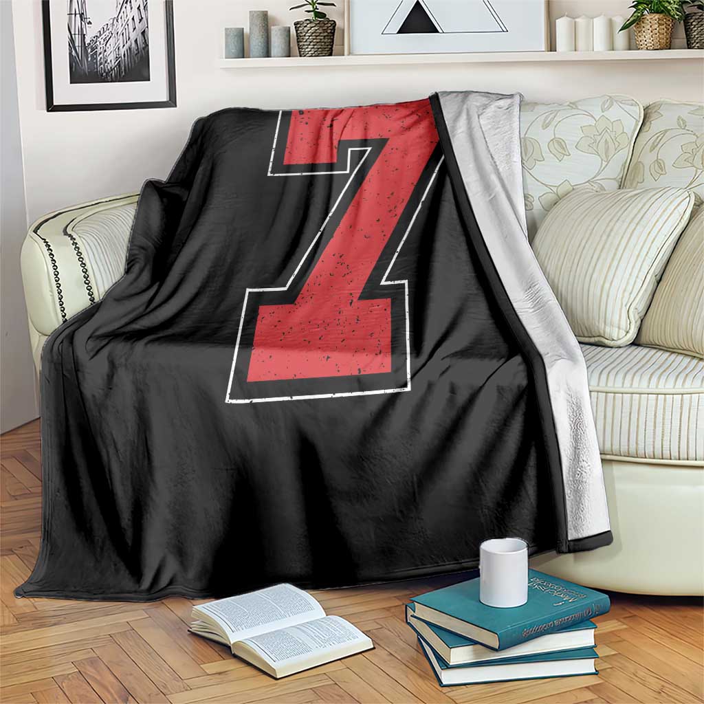 Number 7 Throw Blanket Fan Varsity Sports Team 67 Jersey Number TS11 Print Your Wear