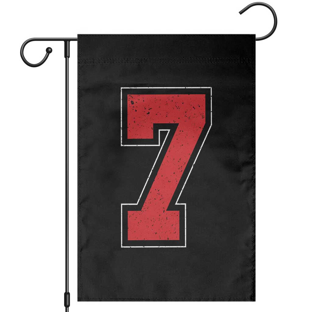 Number 7 Garden Flag Fan Varsity Sports Team 67 Jersey Number TS11 Black Print Your Wear