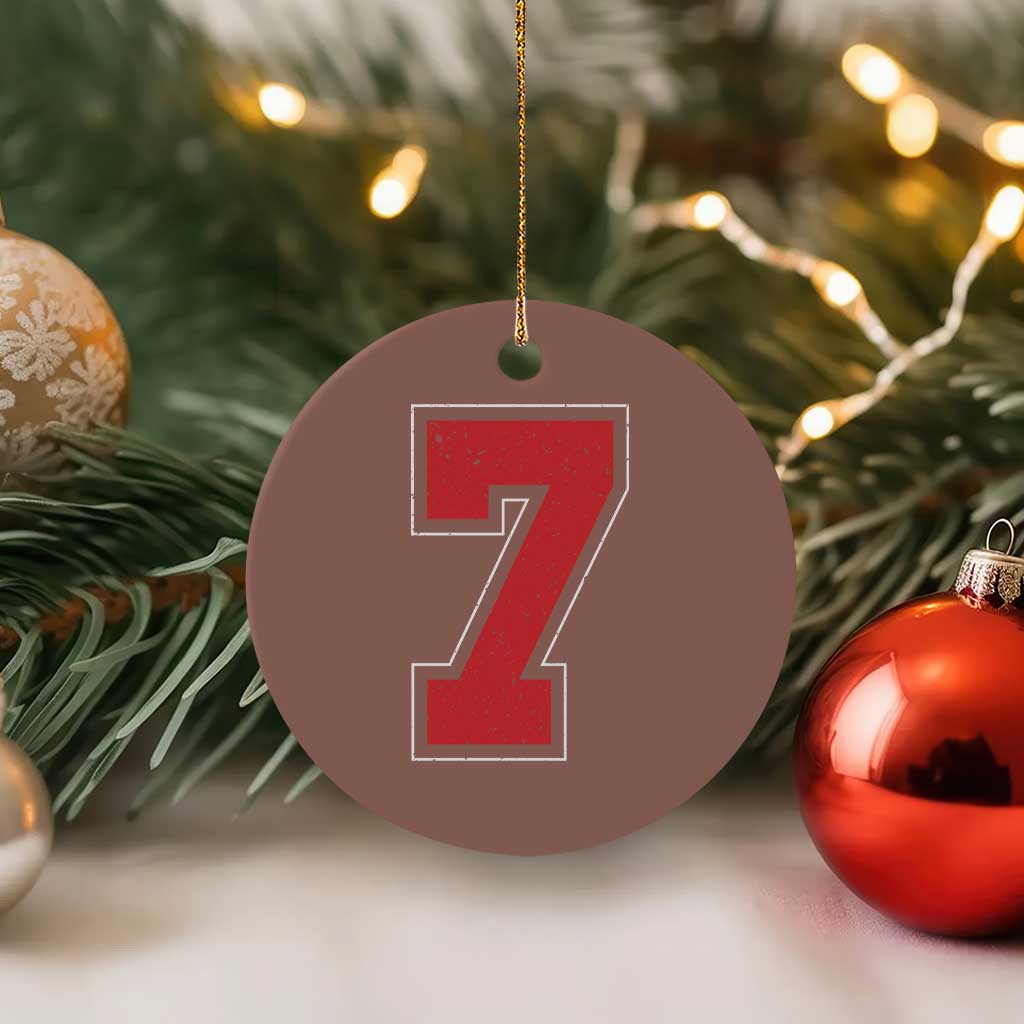 Number 7 Ceramic Ornament Fan Varsity Sports Team 67 Jersey Number TS11 1pc Mocha Print Your Wear