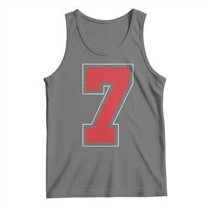 Number 7 Tank Top Fan Varsity Sports Team 67 Jersey Number TS11 Black Heather Print Your Wear