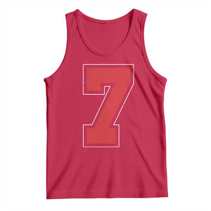 Number 7 Tank Top Fan Varsity Sports Team 67 Jersey Number TS11 Red Print Your Wear