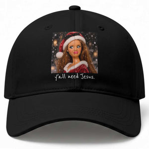 You All Need Jesus Funny Christmas Christian Disgusted Doll Face Baseball Cap