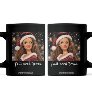 You All Need Jesus Funny Christmas Christian Disgusted Doll Face Coffee Mug