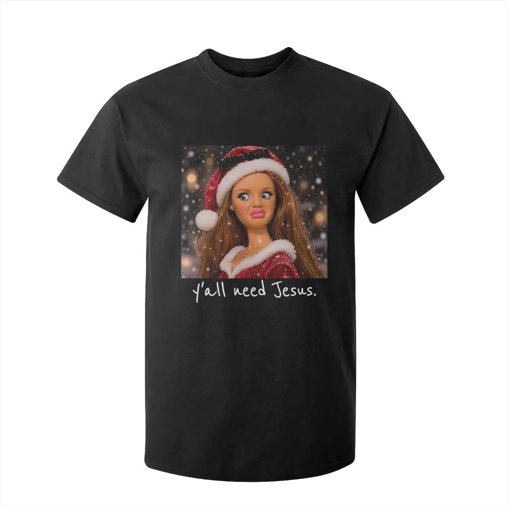 You All Need Jesus Funny Christmas Christian Disgusted Doll Face T Shirt For Kid