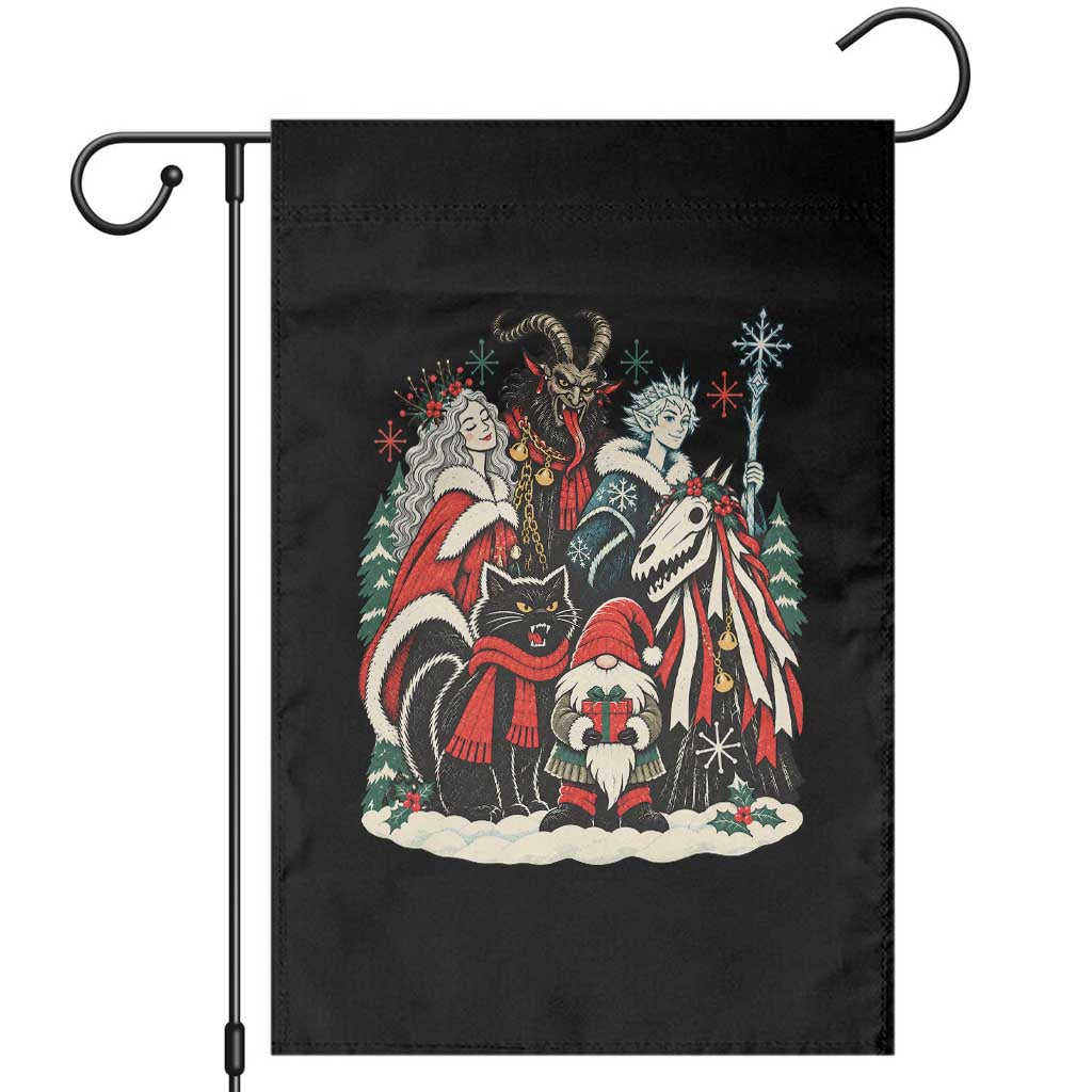 Whimsigoth Nordic Christmas Alpine Folklore Creatures Yule Cat Krampus 90s Styles Garden Flag