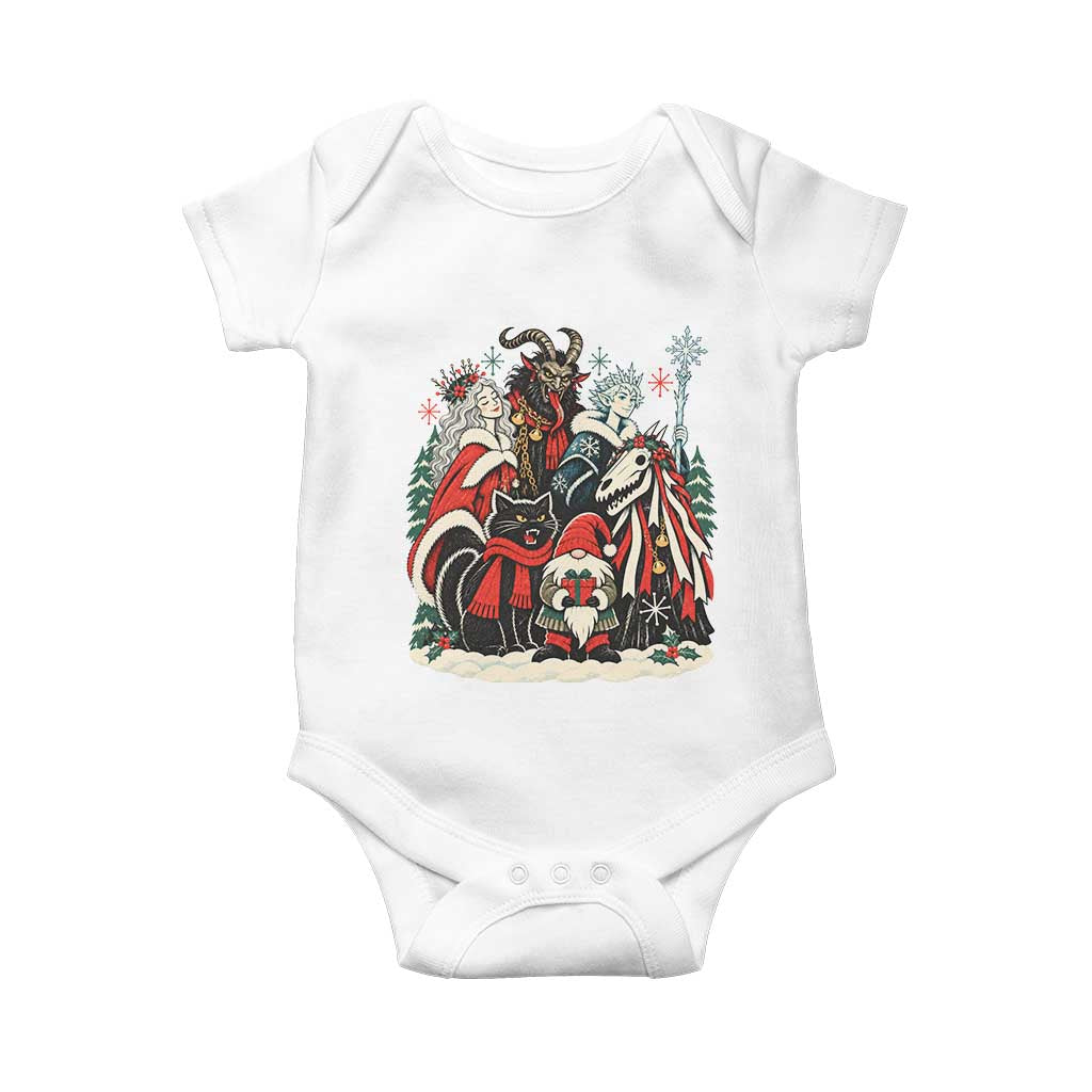 Whimsigoth Nordic Christmas Alpine Folklore Creatures Yule Cat Krampus 90s Styles Baby Onesie