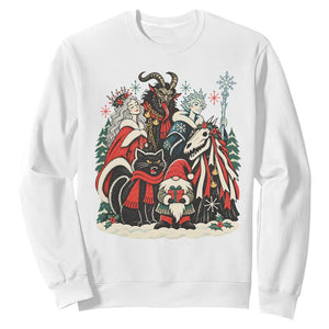 Whimsigoth Nordic Christmas Alpine Folklore Creatures Yule Cat Krampus 90s Styles Sweatshirt