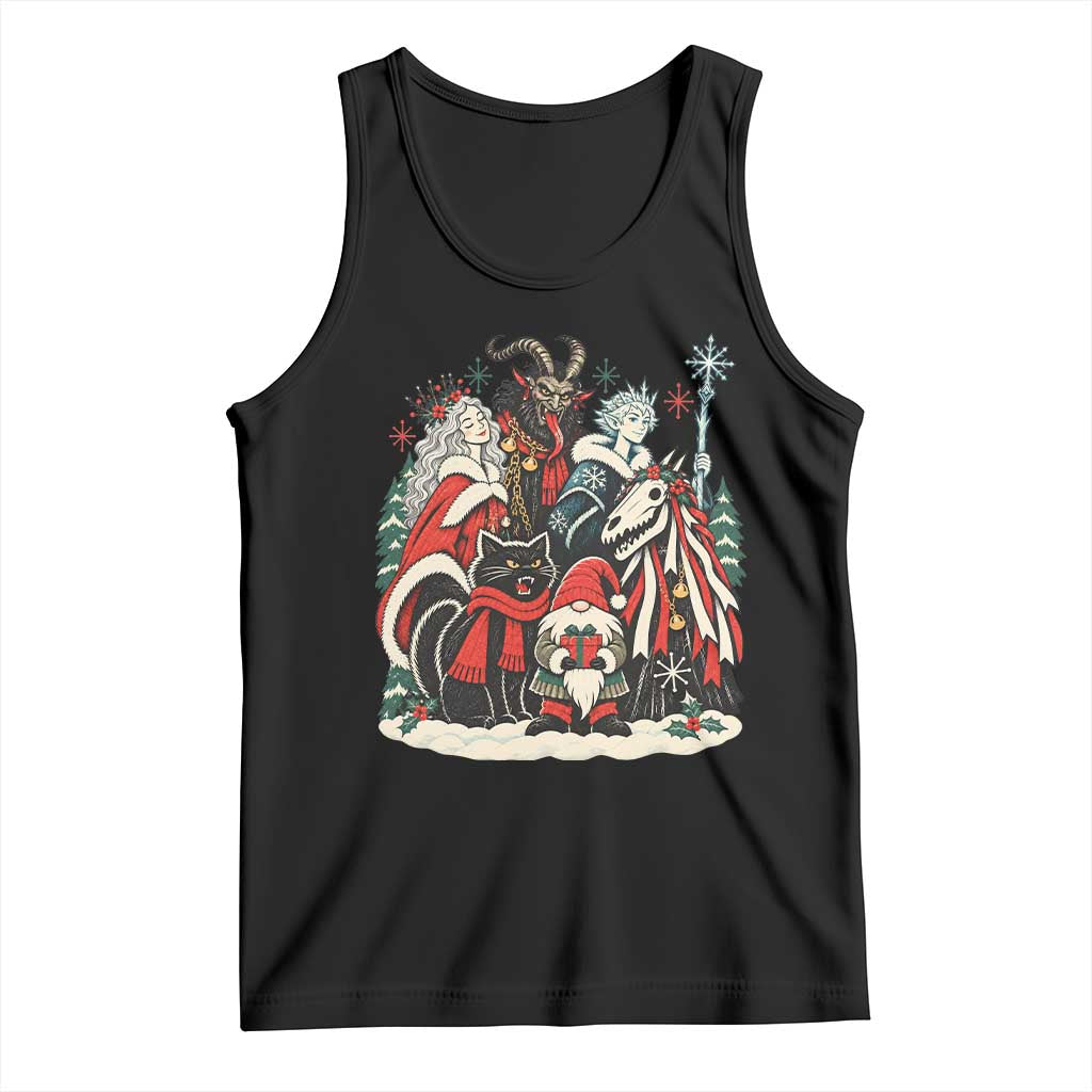 Whimsigoth Nordic Christmas Alpine Folklore Creatures Yule Cat Krampus 90s Styles Tank Top
