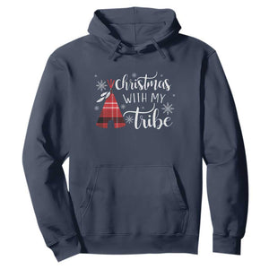 Funny Christmas Native American Hoodie Christmas With My Tribes TS11 Navy Print Your Wear