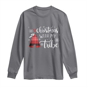 Funny Christmas Native American Long Sleeve Shirt Christmas With My Tribes TS11 Charcoal Print Your Wear